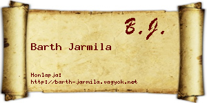 Barth Jarmila névjegykártya